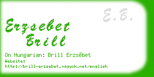 erzsebet brill business card